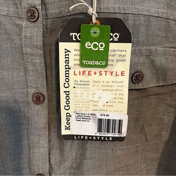 Toad & Co Izzy Long Sleeve Button Down Top. Size Medium. New With Tags. - Picture 5 of 10